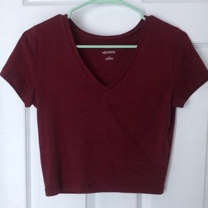 Cropped v neck top